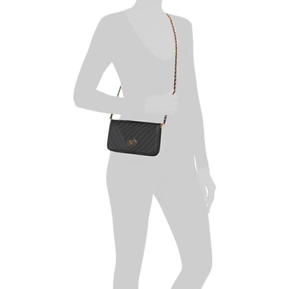 NWT BADGLEY MISCHKA Small Camera Crossbody Bag Black With Circle Logo MSRP$69 - Picture 3 of 15